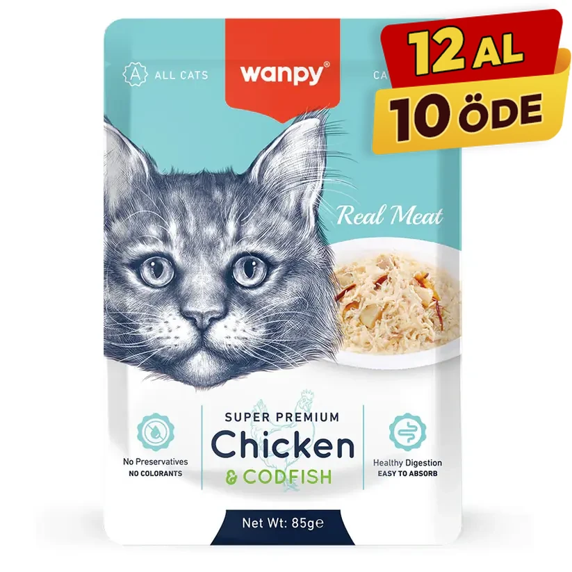 [PIWP-076] Wanpy Tavuklu ve Deniz Taraklı Pouch Yetişkin Konserve Kedi Maması (1 Adet)