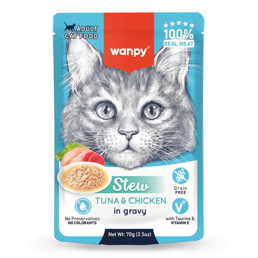 [PIWP-119] Wanpy Stew Sos İçinde Ton Balıklı ve Tavuklu Yetişkin Konserve Kedi Maması (1 Adet)