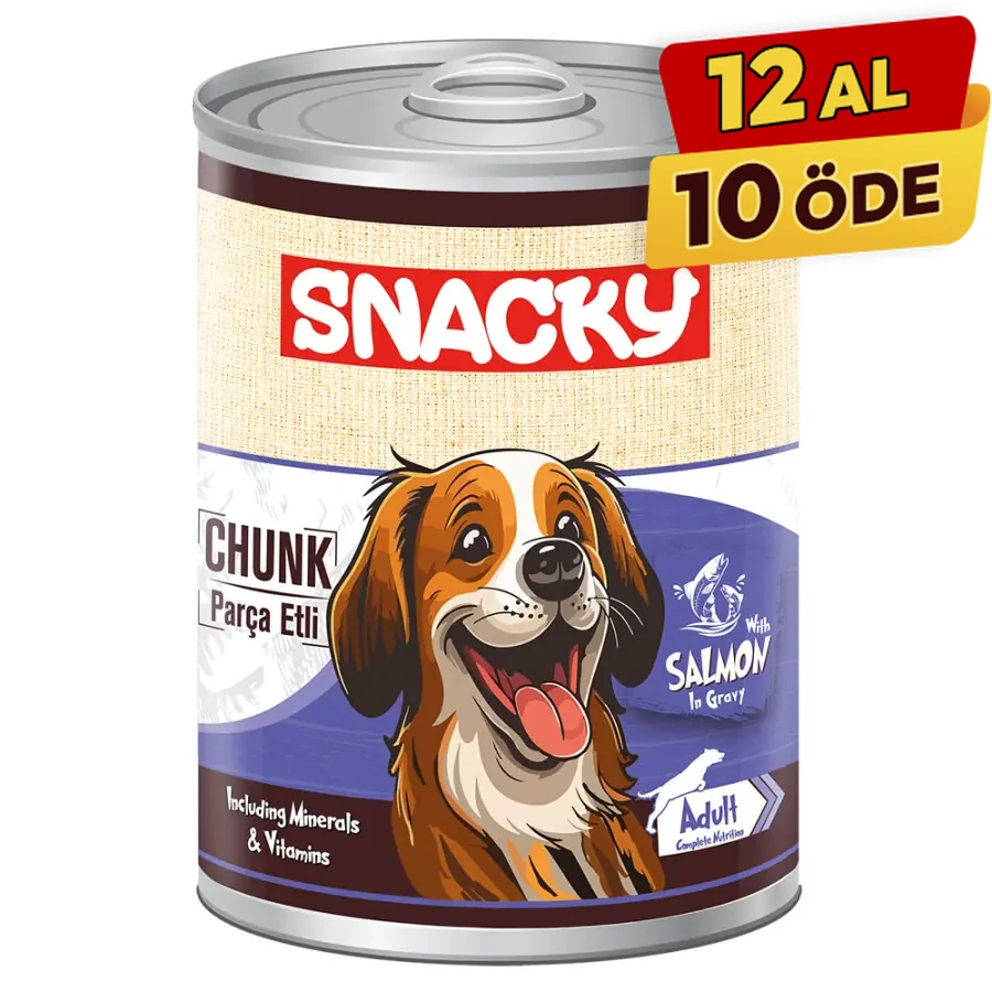 [SNCK-021] Snacky Sos İçinde Somonlu Parça Etli Yetişkin Konserve Köpek Maması (1 Adet)