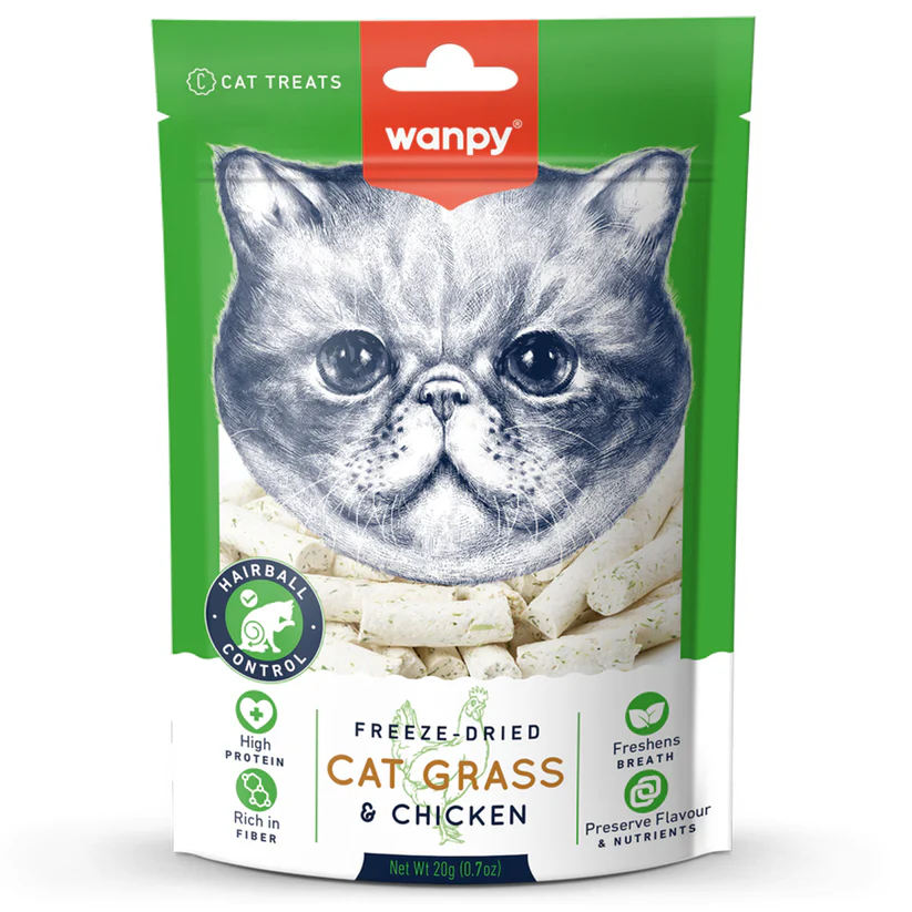 [PIWP-115] Wanpy Kedi Çimli ve Tavuklu Dondurulmuş Kedi Ödül Maması (1 Adet)