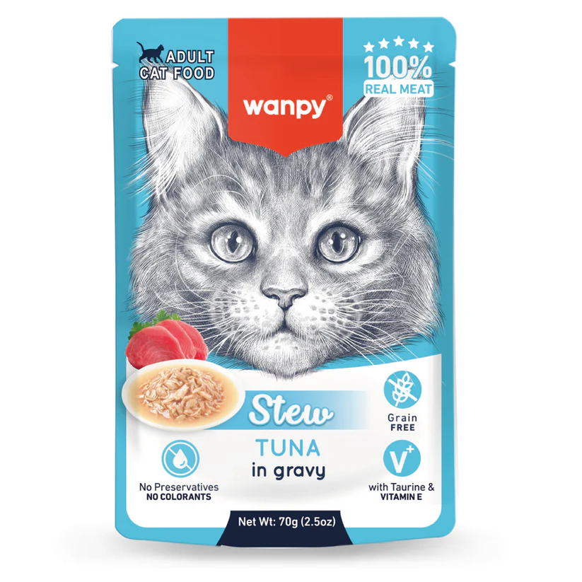 Wanpy Stew Sos İçinde Ton Balıklı Yetişkin Konserve Kedi Maması