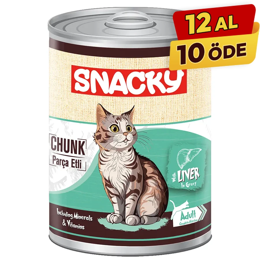 [SNCK-015] Snacky Sos İçinde Ciğerli Parça Etli Yetişkin Konserve Kedi Maması (1 Adet)