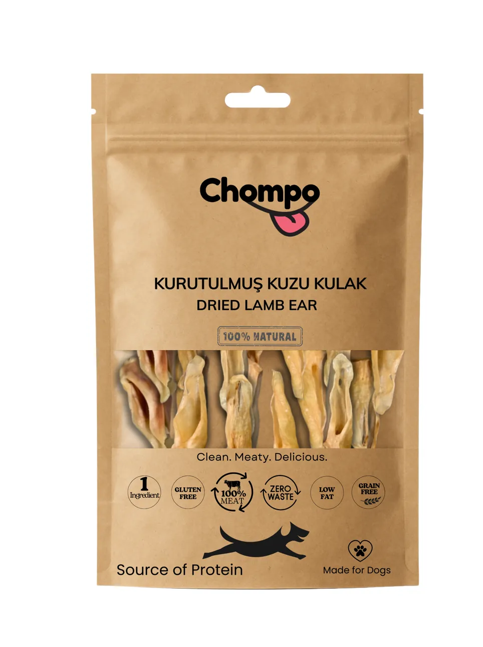 [8685048379138] Chompo Kurutulmuş Kuzu Kulak Köpek Ödül Maması (1 Adet)