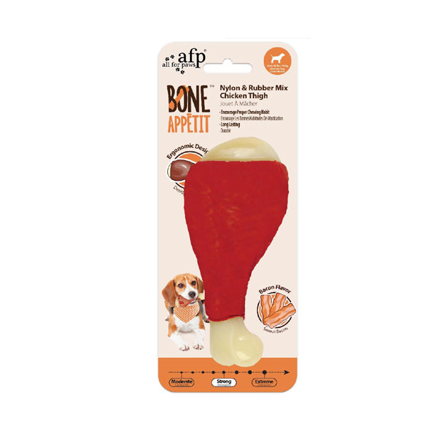 [680-3682] Afp Bone Appetit Pastırma Aromalı Kauçuk Naylon But Köpek Oyuncağı