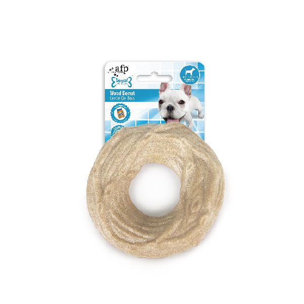 [680-4194] Afp Dental Chew Ahşap Diş Kaşıma Donut Fıstıklı Köpek Oyuncağı