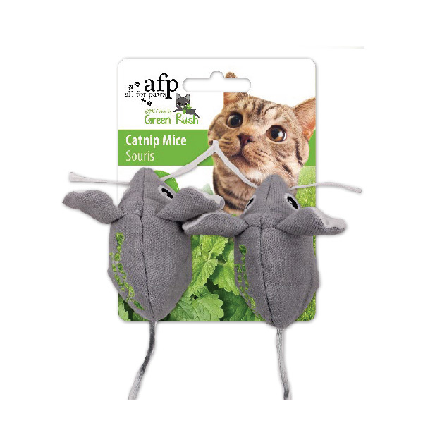 [680-2421] Afp Green Rush Kedi Otlu Fare Kedi Oyuncağı