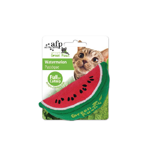 [680-2417] Afp Green Rush Kedi Otlu Karpuz Peluş Kedi Oyuncağı