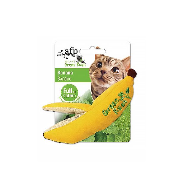 [680-2416] Afp Green Rush Kedi Otlu Muz Peluş Kedi Oyuncağı