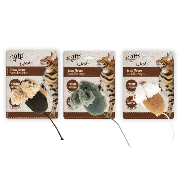 [680-2104] Afp Lambswool Snow Mouse Fare Peluş Kedi Oyuncağı