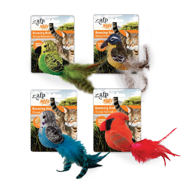 [680-2057] Afp Natural Instinct Zıplayan Kuş Peluş Kedi Oyuncağı