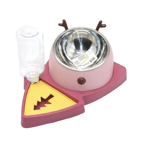[36-AKS-20-10127] Ally Paws Single İkili Kedi ve Köpek Mama ve Su Kabı 400Ml +320 Ml