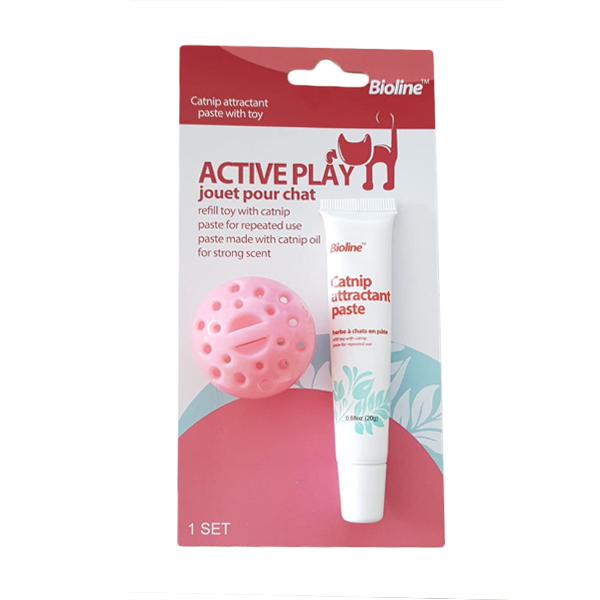 [681-2093] Bioline Catnip Kremli Plastik Top Kedi Oyuncağı Pembe