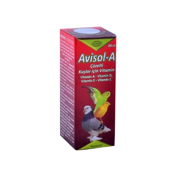 [BİY06ASD] Biyoteknik Avisol-A Kuşlar için Sıvı Vitamin Takviyesi 20 Cc