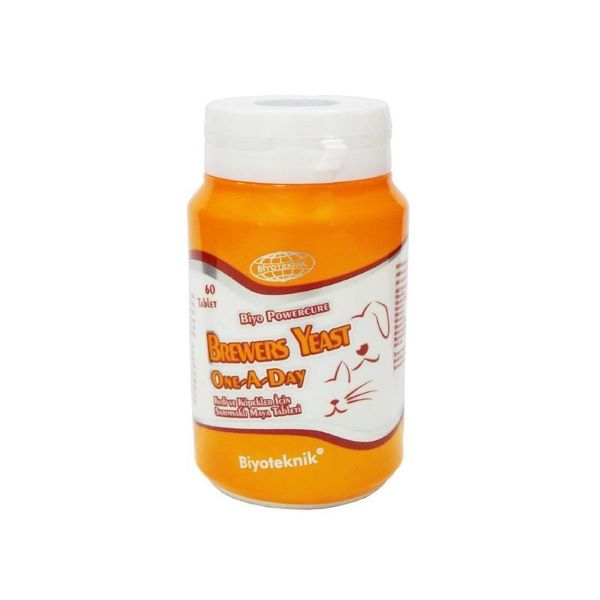 [BİY25ASD] Biyoteknik Breewers Yeast One A Day Kedi ve Köpekler için Sarımsaklı Maya Tableti 60 Adet