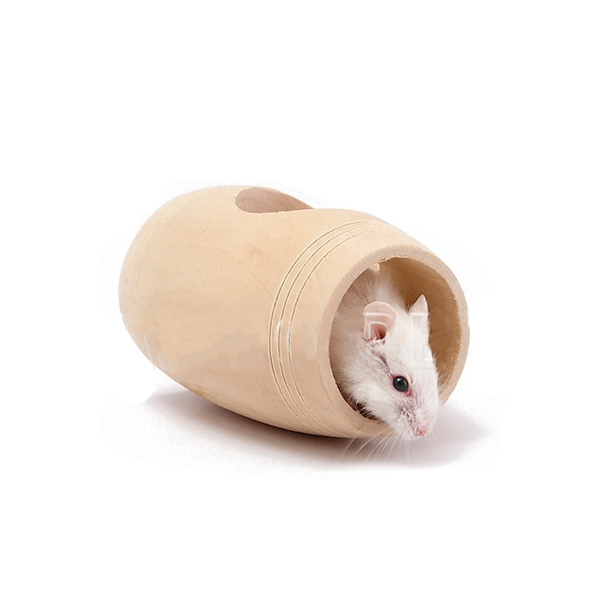 [677-RJ124] Carno Kemirgen Hamster Oyuncağı Naturel Ahşap Varil 8x5x5 Cm