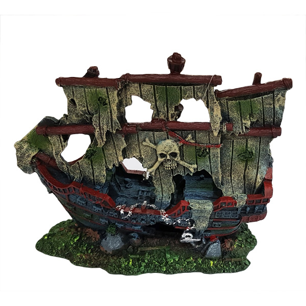 [671-CH22252S] Chicos Akvaryum Dekoru Batık Gemi 19.7x8x17 Cm