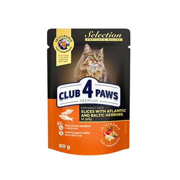 [456-CS6344] Club4Paws Premium Selection Ringa Balıklı Konserve Kedi Maması 80 Gr