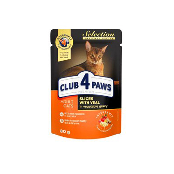 [456-CS0876] Club4Paws Selection Dana Etli&Sebzeli Pouch Kedi Konservesi 80 Gr