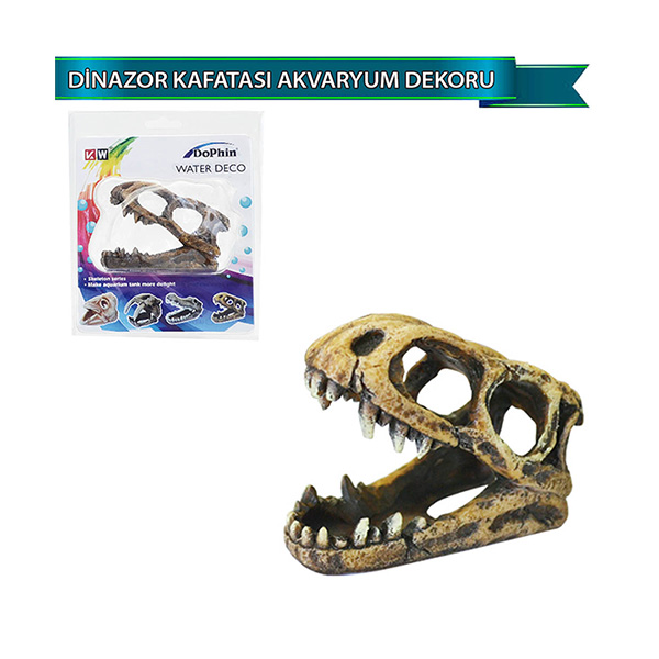 [200-U779ASD] Dophin Dinazor Kafatası Figürlü Akvaryum Dekoru