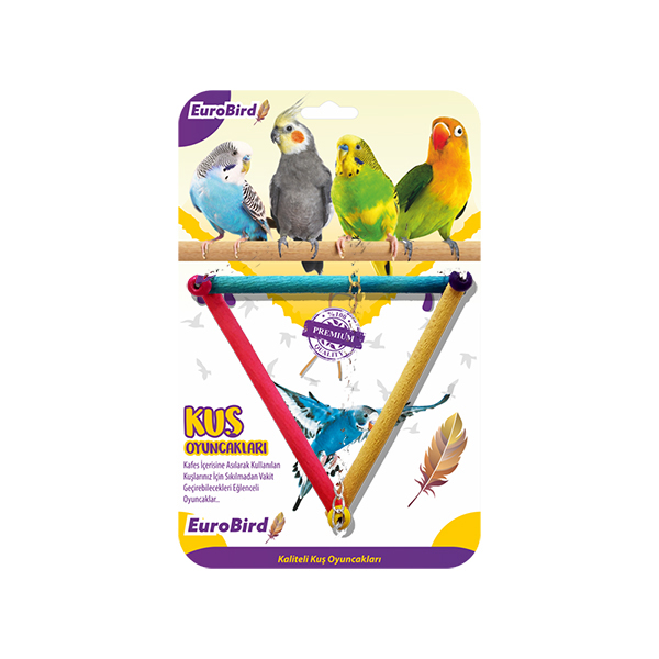 [453-3612] Euro Bird Üçgen Salıncak Kuş Oyuncağı Renkli