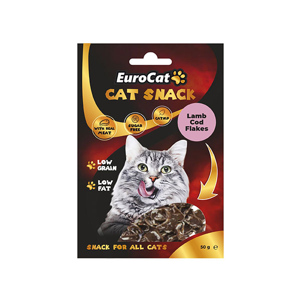 [458-6104] Euro Cat Cat Snack Düşük Tahıllı Kuzu Etli Catnipli Kedi Ödül Maması 50 Gr