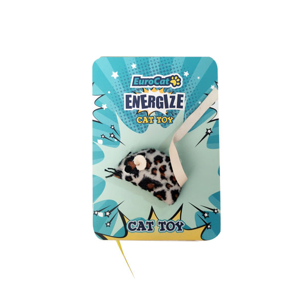 [454-T9149] Euro Cat Leopar Desenli Fare Kedi Oyuncağı