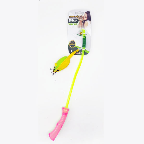 [454-KS044] Euro Cat Peluş Gövdeli Fare Kedi Oltası Plastik Saplı 40 Cm