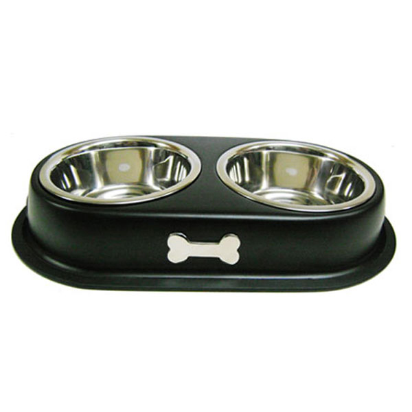 [795-24177] Euro Dog Köpek DDBXPM Kemik Desenli İkili Mama Kabı 16.5 Cm