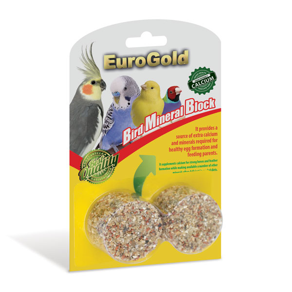[451-3012] Euro Gold Kuşlar için Mineral Block Taşı 2 Adet