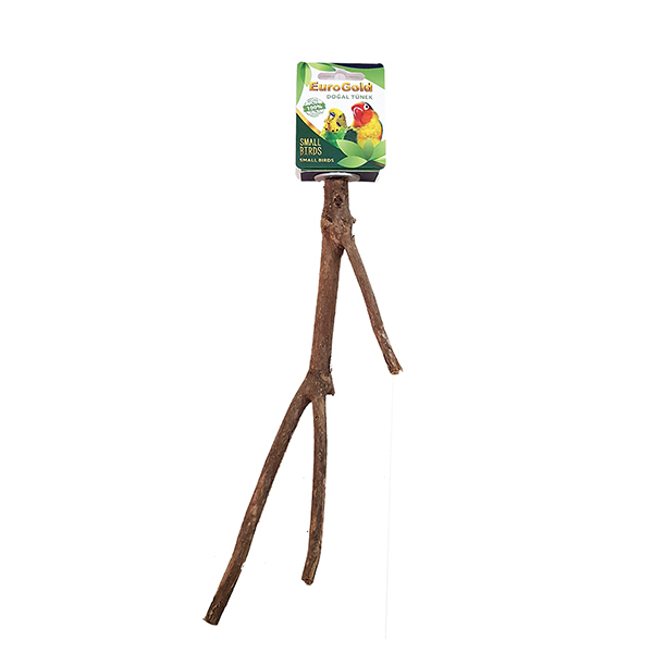 [453-L16] Euro Gold Muhabbet ve Paraket Kuşları için Doğal Ahşap Tünek 25 Cm