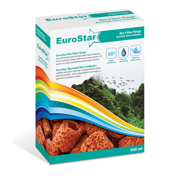 [452-1007] Euro Star Bio Filter Ring Akvaryum Filtre Malzemesi 500 Ml