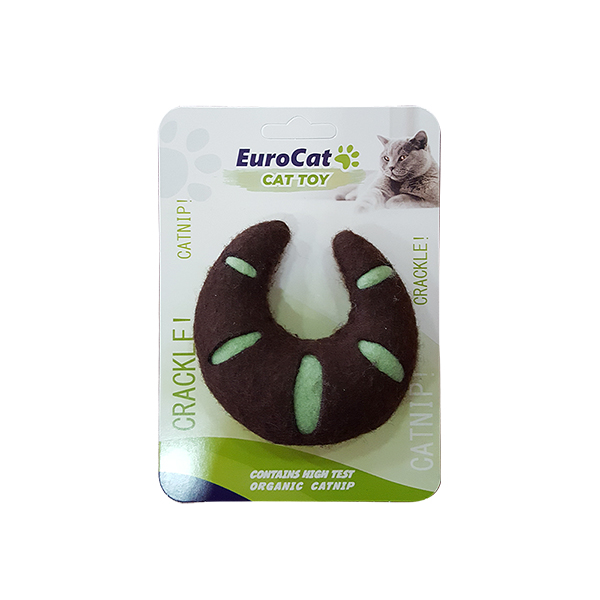 [454-T9125] Eurocat Ayçöreği Şeklinde Catnipli Kedi Oyuncağı Kahverengi