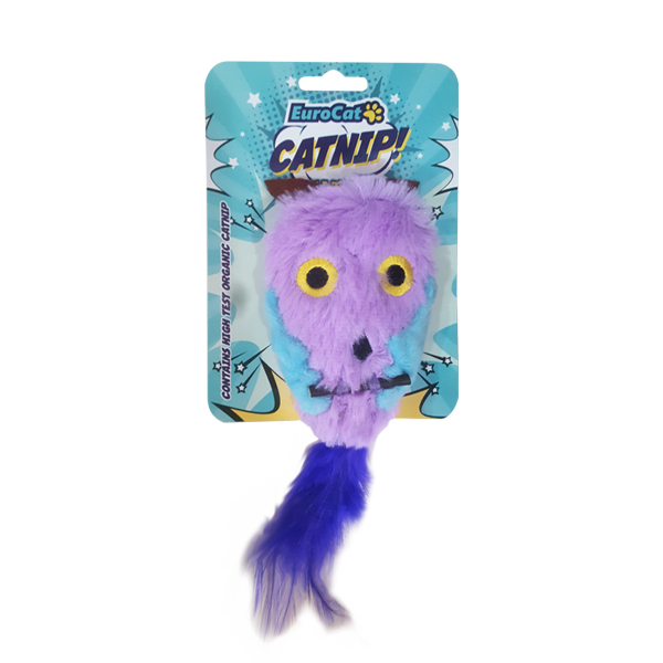 [454-T9113] Eurocat Baykuş Şeklinde Peluş Kedi Oyuncağı Mor