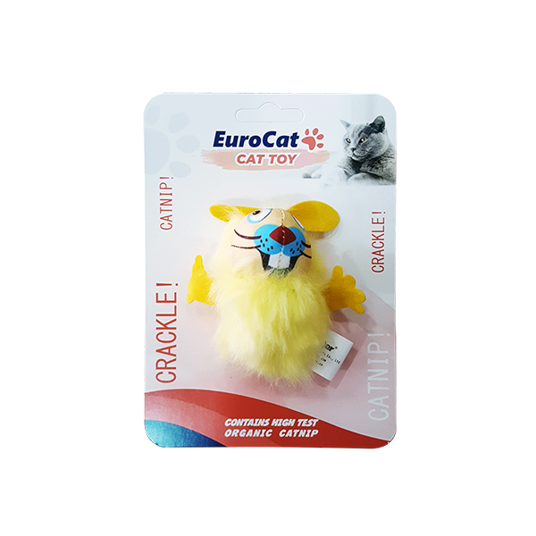 [454-T9139] Eurocat Fare Şeklinde Kedi Oyuncağı Sarı 7.5 Cm