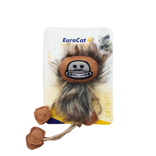 [454-T9136] Eurocat Püsküllü Maymun Kedi Oyuncağı 19 Cm