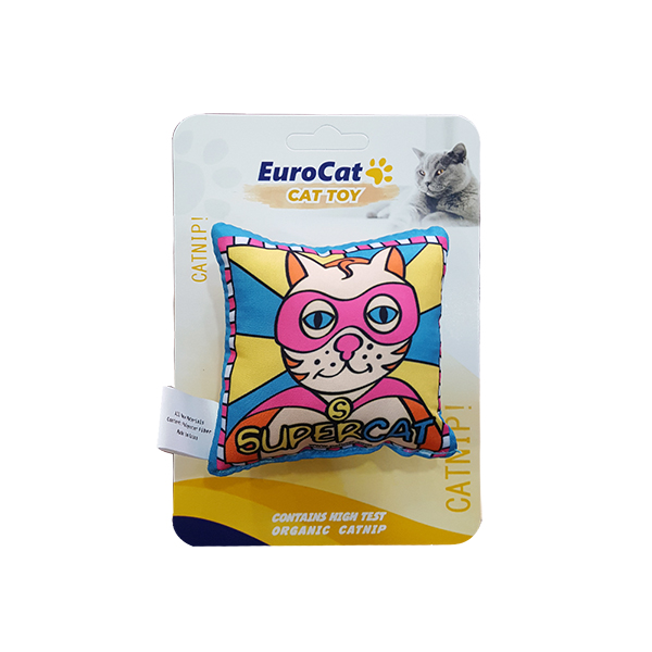 [454-T9141] Eurocat Süpercat Yastık Şeklinde Kedi Oyuncağı 8 Cm