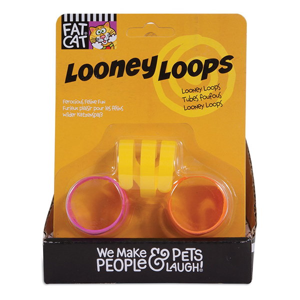 [26333] Fat Cat Looney Loops Plastik Kedi Oyuncağı