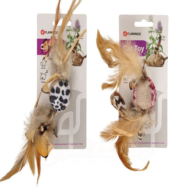 [240-560593] Flamingo Leopar Tüylü Kedi Oyuncağı