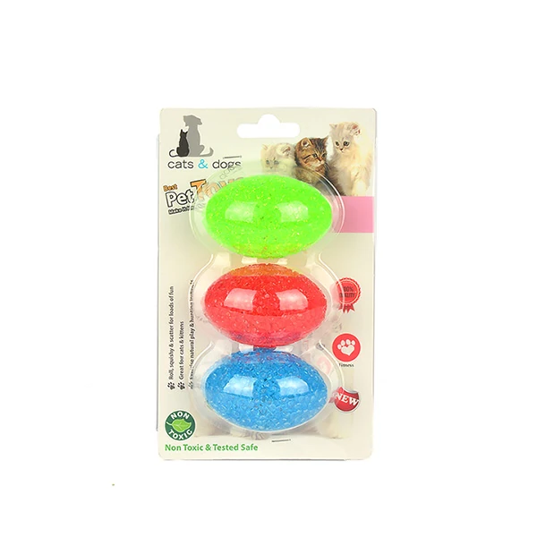 [PIZM-028] Flip Zilli Elips Oyun Topu Kedi Oyuncağı 3 Adet