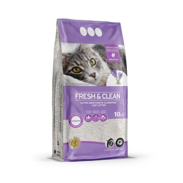 [SA1166] Fresh Clean İnce Taneli Lavantalı Süper Topaklanan Doğal Kedi Kumu 10 Lt