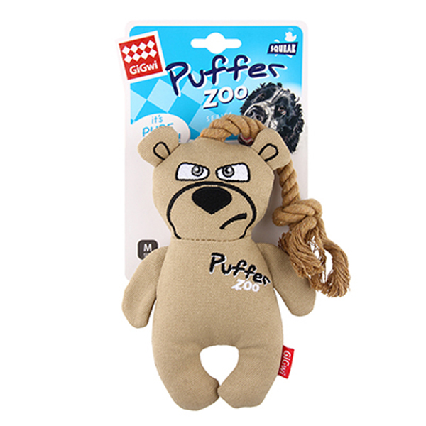 [PIGW-328] Gigwi Sesli Ahşap Halkalı Ayı Diş Kaşıma Oyuncağı Bej 38 Cm