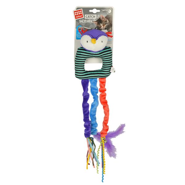 [PIGW-342] Gigwi Teaser Baykuş Şekilli Renkli İpli Peluş Kedi Oyuncağı