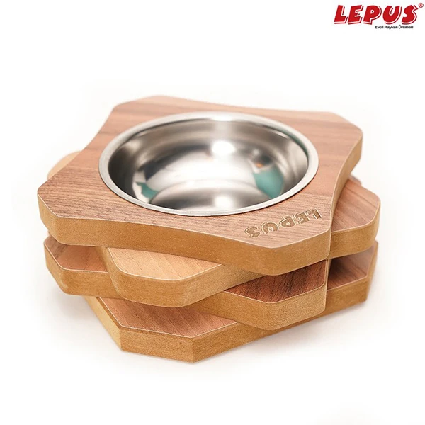 [LPS-PRZ-01] Lepus Prizma Ahşap Köpek Mama ve Su Kabı