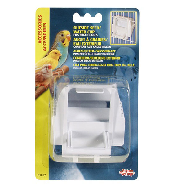 [700-81897] Living World Plastik Kuş Yem Kabı Beyaz