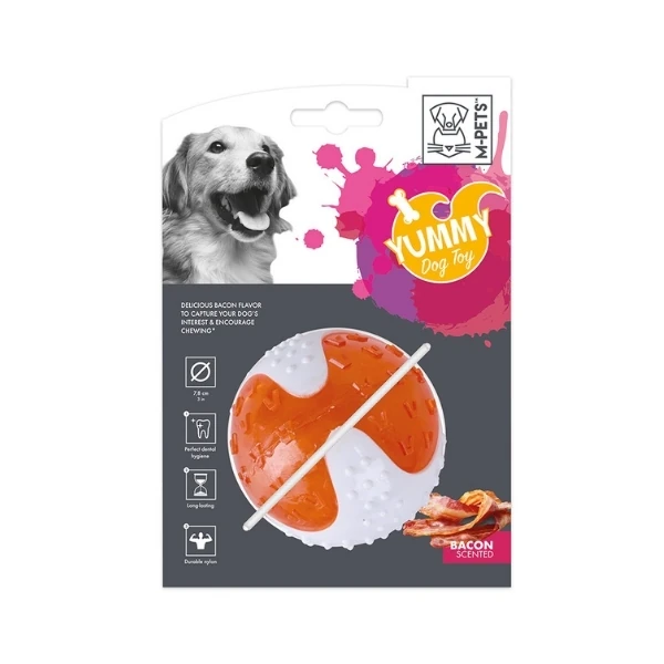 [36-AKS-MPE-10635599] M-Pets Yummy Ball Et Aromalı Kauçuk Top Köpek Oyuncağı