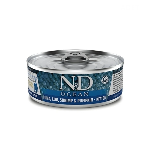 [PND070139] N&D Ocean Balkabaklı Balıklı ve Karidesli Tahılsız Yavru Konserve Kedi Maması 70 Gr 1 Adet