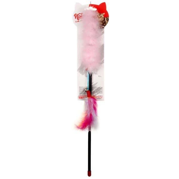 [PTC-025] Natura Tüylü Peluş Kedi Olta Oyuncağı 45 Cm