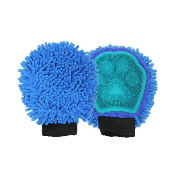 [679-11496] Pawise 2 In 1 Grooming Glove Köpek Tarama Eldiveni Mavi