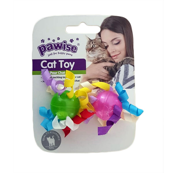 [679-28138] Pawise 2 Pk Cat Balls Kedi Oyuncağı Renkli