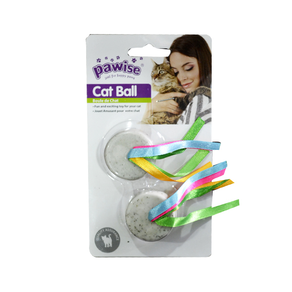 [679-28220] Pawise Kurdeleli Top Kedi Oyuncağı 2 Adet